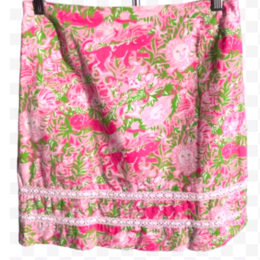 KEY WEST JUNGLE PATTERN PINK/WHITE/GREEN SKIRT • sz 8